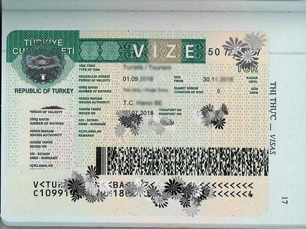 Xin Visa Thổ Nhĩ Kỳ
